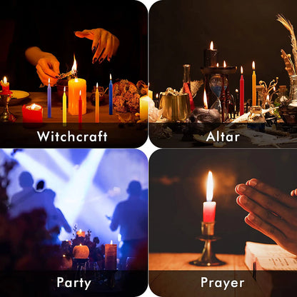 10-Piece Colored Witch Spell and Chime Candle Set