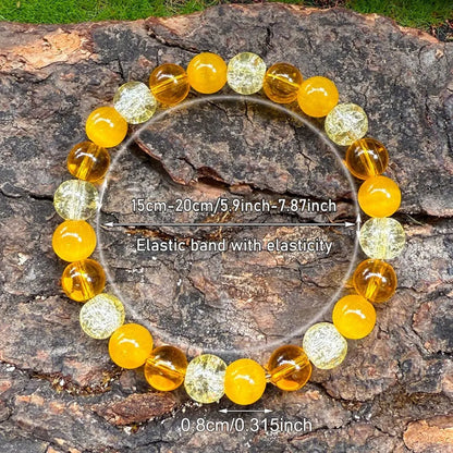 Handmade Natural Tiger's Eye and Yellow Agate Boho Bracelet