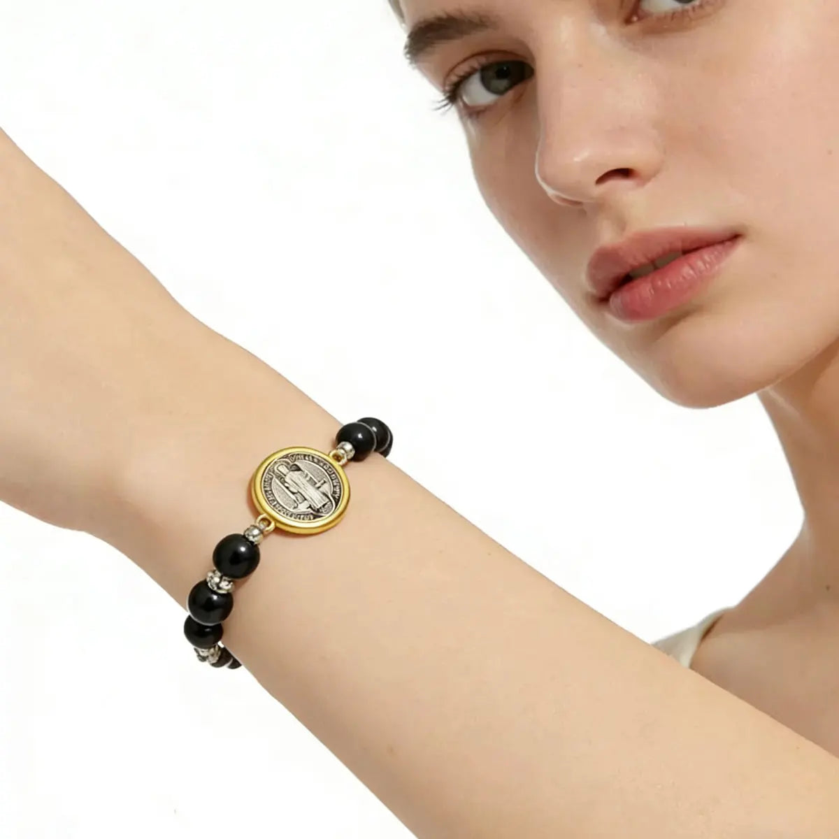 San Benito (Saint Benedict) Protection Medal Bracelet