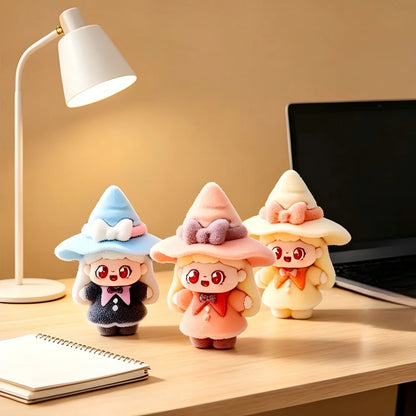 Bestseller Flocked Little Witch Cute Mini Figurines Trendy Blind Box Blind Bag DIY Desktop Decor Ornaments Car Decoration