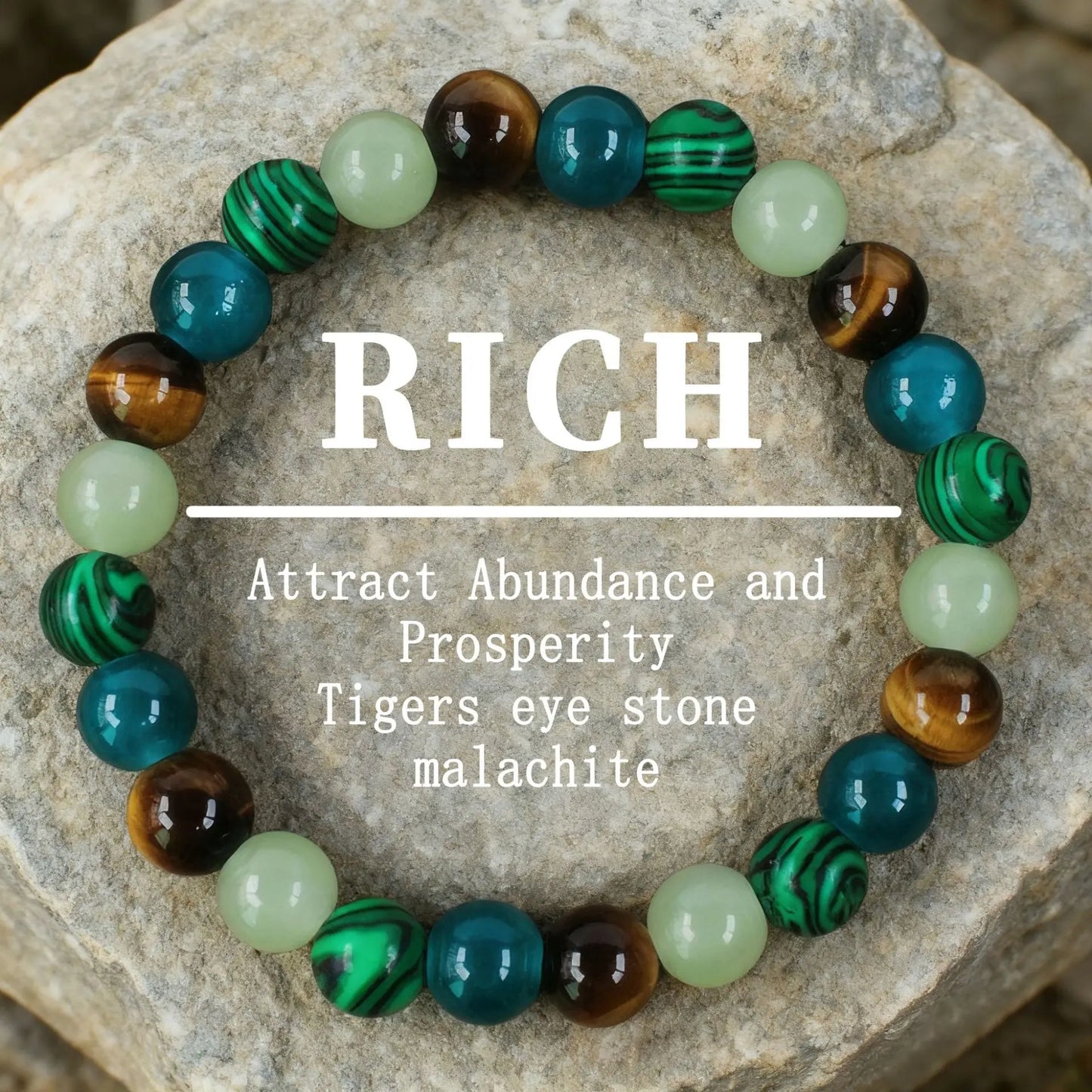 Handmade Natural Tiger's Eye and Yellow Agate Boho Bracelet