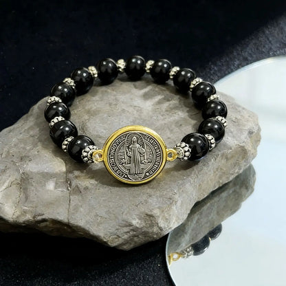 San Benito (Saint Benedict) Protection Medal Bracelet