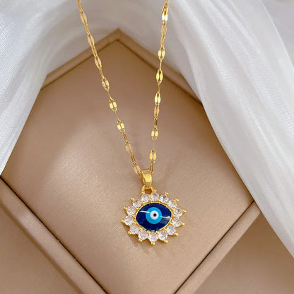 New Trendy Boho Evil Eye Stainless Steel Necklace Collection