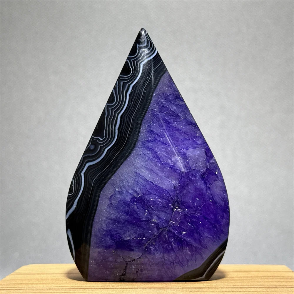 Natural Purple Agate Free-Form Quartz Crystal