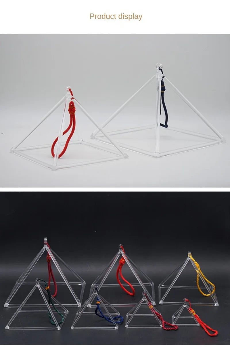 Transparent Quartz Singing Crystal Pyramid