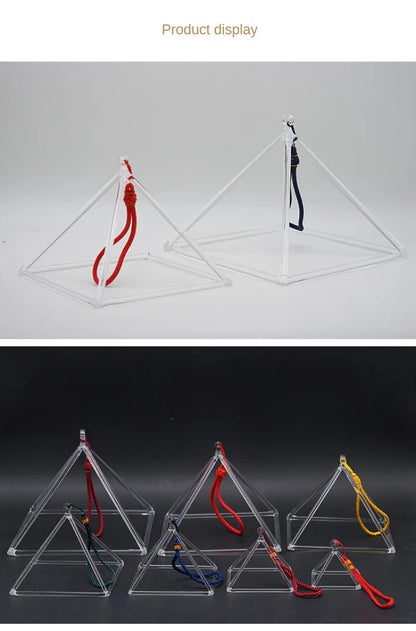 Transparent Quartz Singing Crystal Pyramid