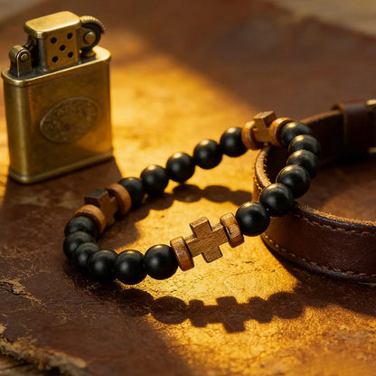 Natural Stone Prayer Rosary-Style Faith Bracelet