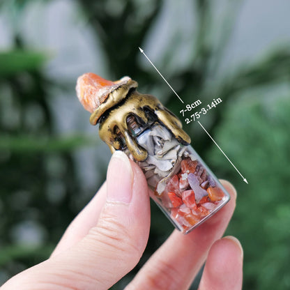 Natural Crystal Gemstone Wishing Bottle