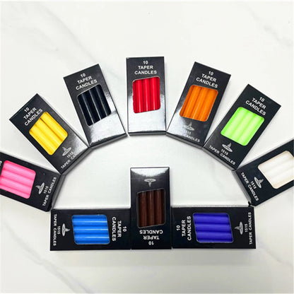 10-Piece Colored Witch Spell and Chime Candle Set