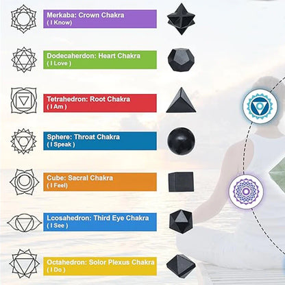 7 Chakra Platonic Sacred Stones Set