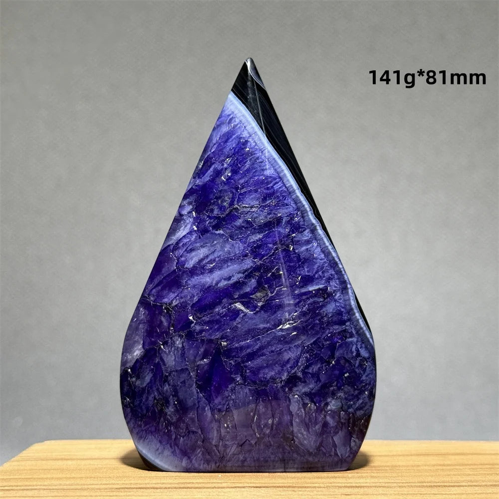 Natural Purple Agate Free-Form Quartz Crystal