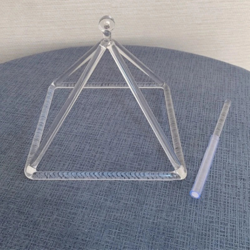 Transparent Quartz Singing Crystal Pyramid