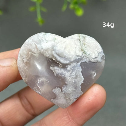 Natural Cherry Agate Heart-Shaped Crystal
