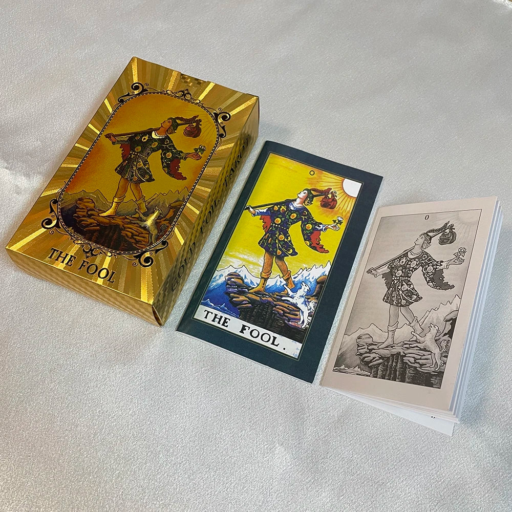 Spanish and English Golden Foil Tarot Cards Set