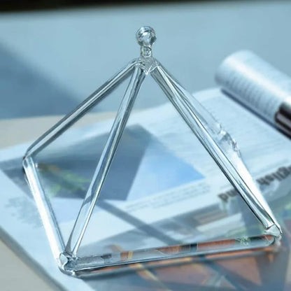 Transparent Quartz Singing Crystal Pyramid