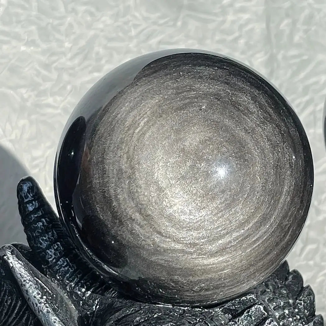 Natural Silver Sheen Obsidian Crystal Ball