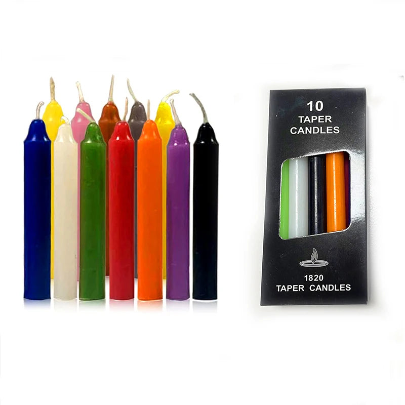 10-Piece Colored Witch Spell and Chime Candle Set