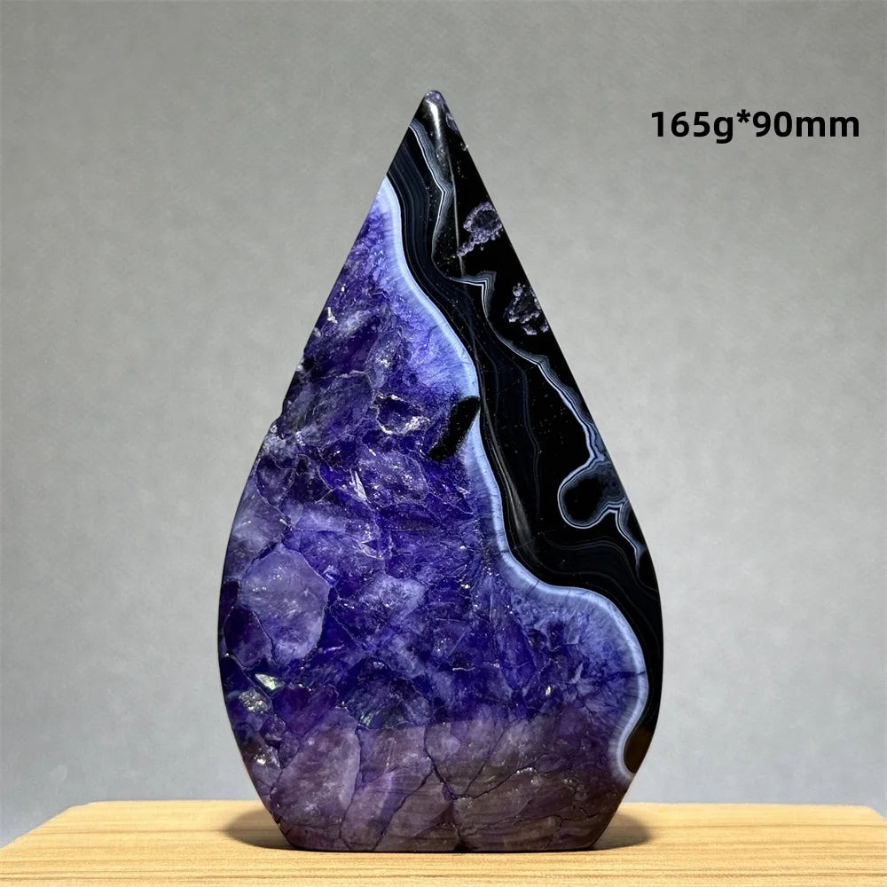 Natural Purple Agate Free-Form Quartz Crystal