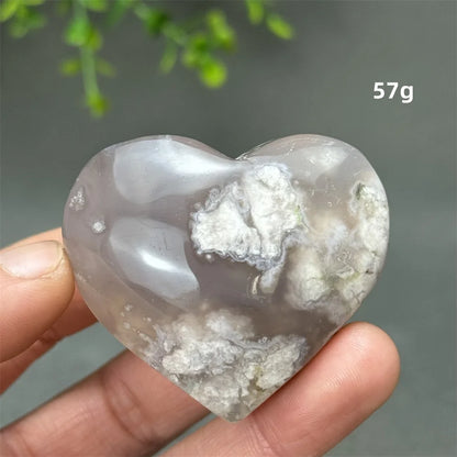 Natural Cherry Agate Heart-Shaped Crystal