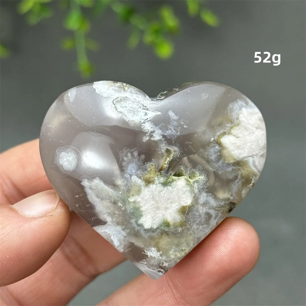 Natural Cherry Agate Heart-Shaped Crystal