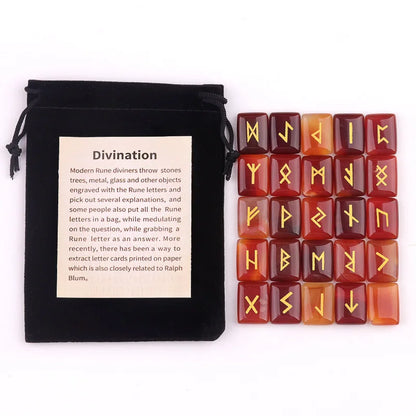 25-Piece Natural Stone Norse Rune Set