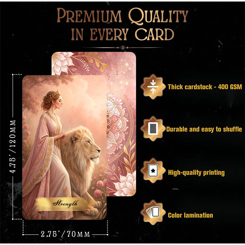 Pink Victorian Tarot Cards Deck (78-Card Set)