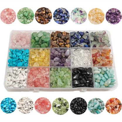 450-Piece DIY Natural Crushed Stone Jewelry Making Craft Set