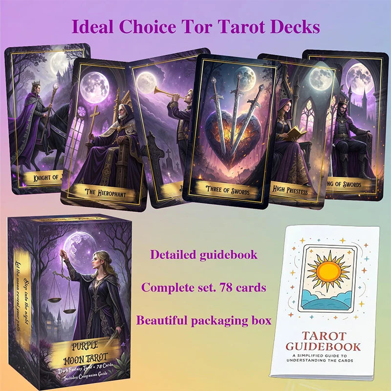 Purple Moon Tarot Deck (78-Card Set)