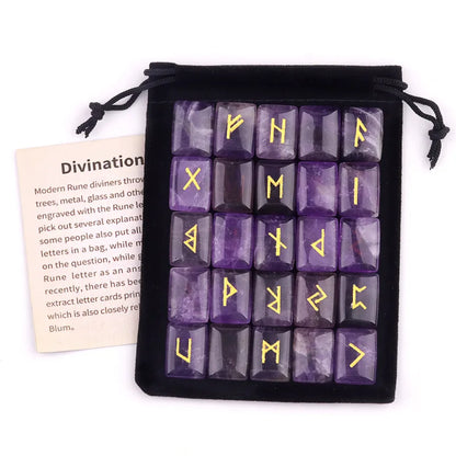 25-Piece Natural Stone Norse Rune Set