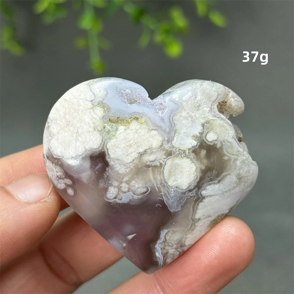 Natural Cherry Agate Heart-Shaped Crystal