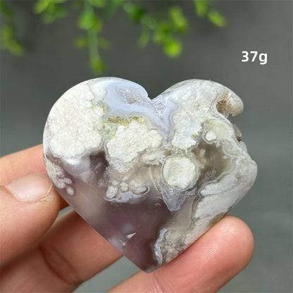 Natural Cherry Agate Heart-Shaped Crystal
