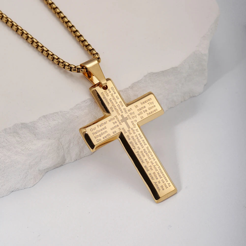 Stainless Steel Cross Pendant Necklace