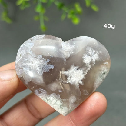 Natural Cherry Agate Heart-Shaped Crystal
