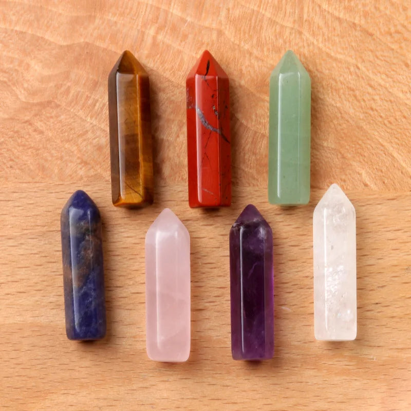 7 Chakras Reiki Stones Mineral Collection with Pendant Necklace