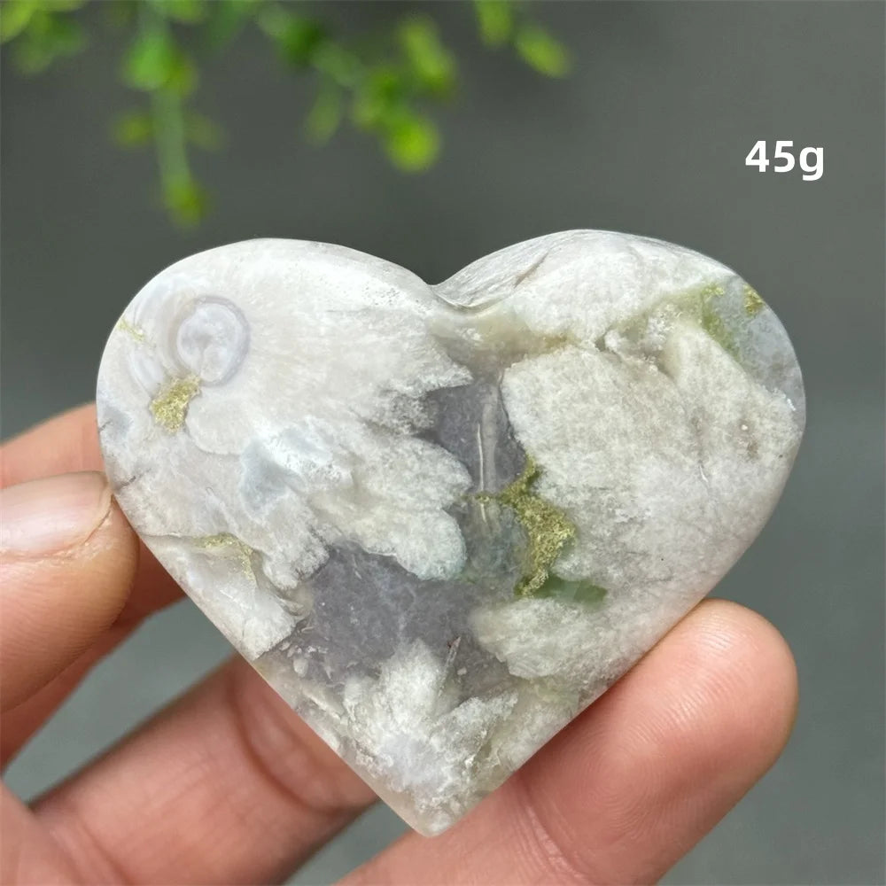 Natural Cherry Agate Heart-Shaped Crystal