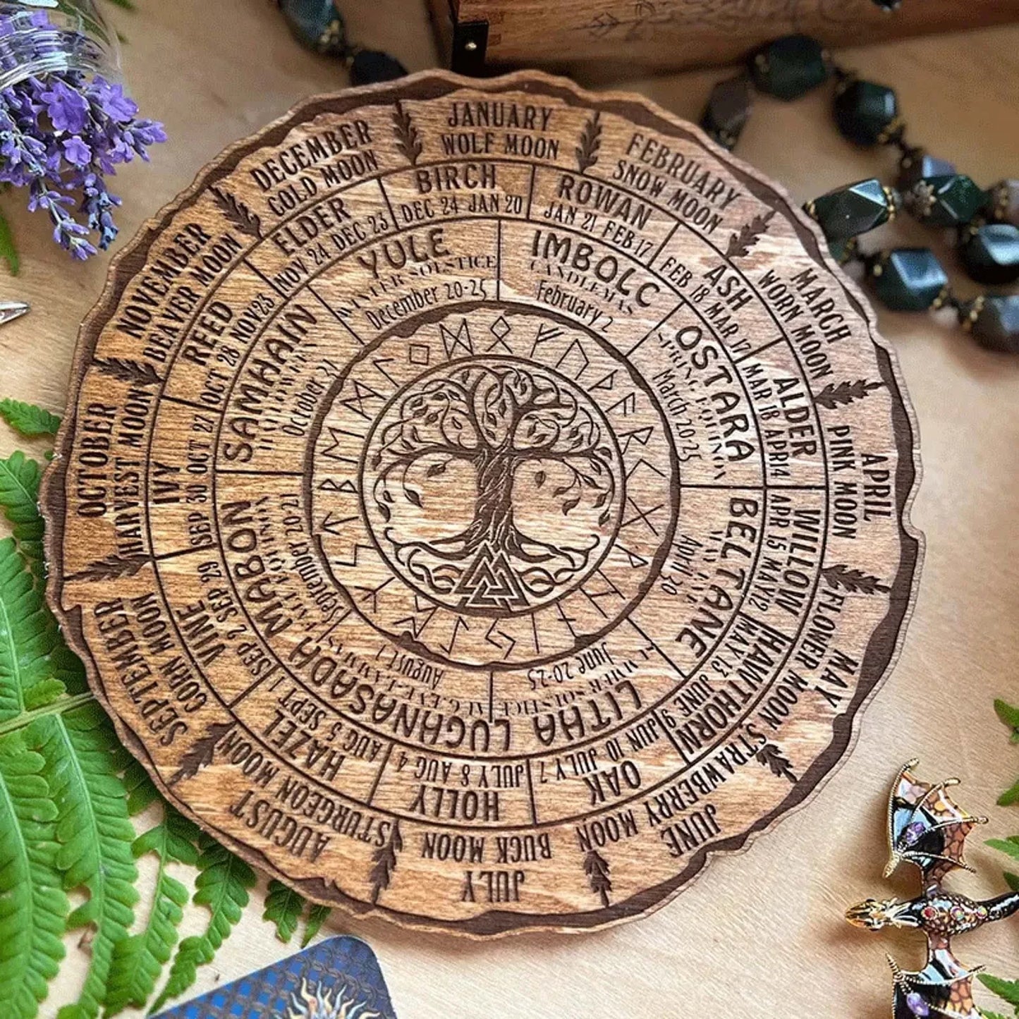 Tree Calendar Wheel of the Year Wood Sign