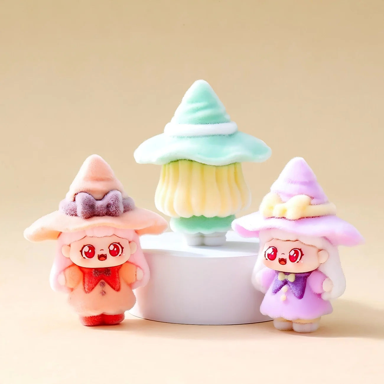Bestseller Flocked Little Witch Cute Mini Figurines Trendy Blind Box Blind Bag DIY Desktop Decor Ornaments Car Decoration