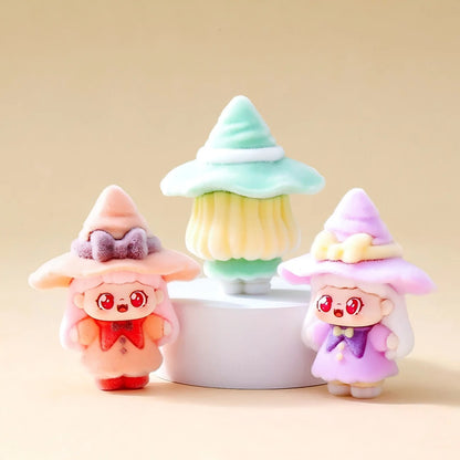 Bestseller Flocked Little Witch Cute Mini Figurines Trendy Blind Box Blind Bag DIY Desktop Decor Ornaments Car Decoration
