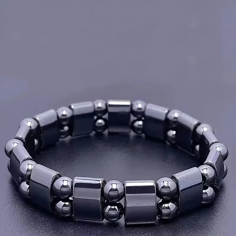 Tiger's Eye Stone Magnetic Hematite Beaded Bracelet