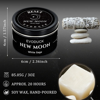 1pc New Moon Scented Candle with Black Crystal Chips