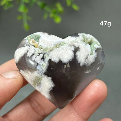 Natural Cherry Agate Heart-Shaped Crystal