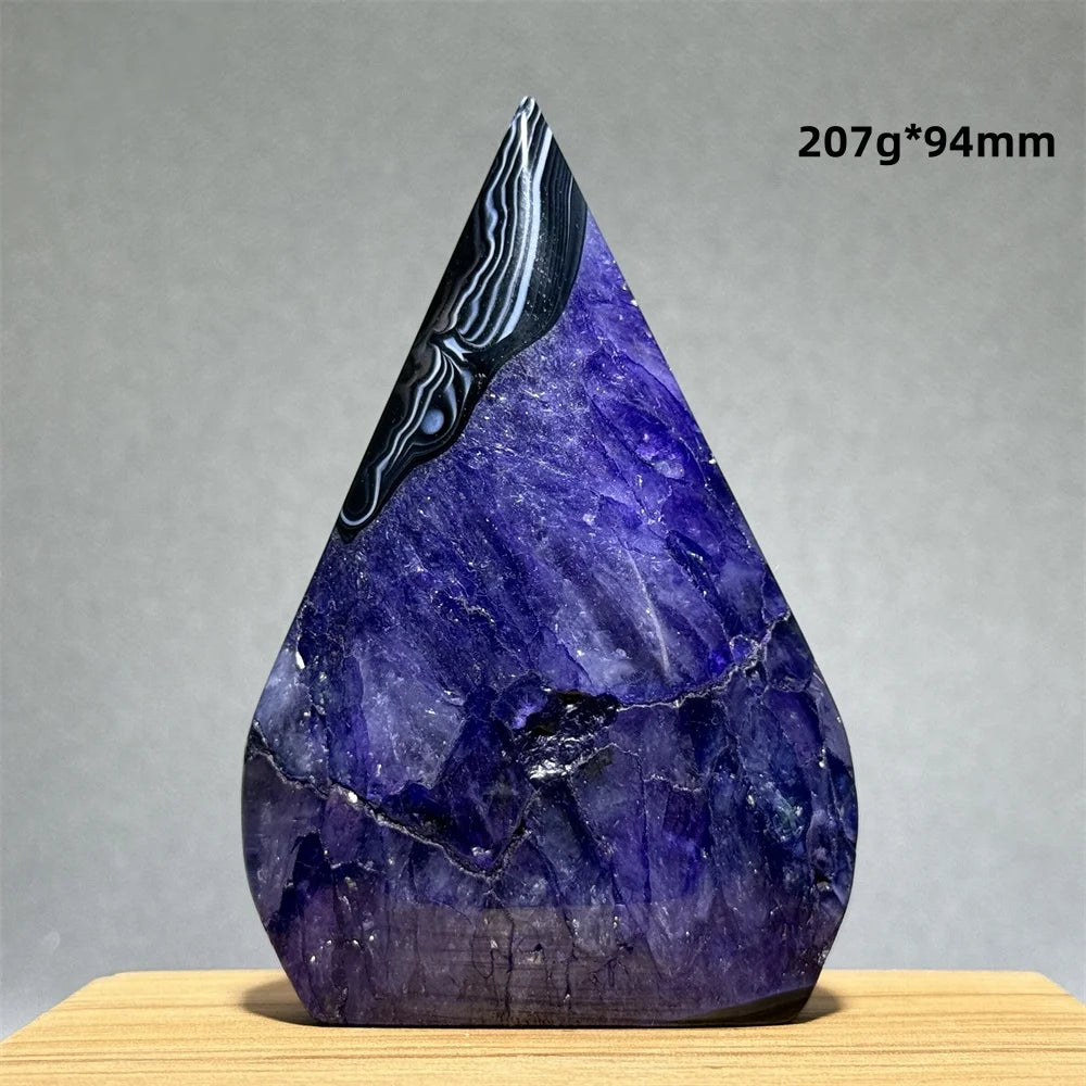 Natural Purple Agate Free-Form Quartz Crystal