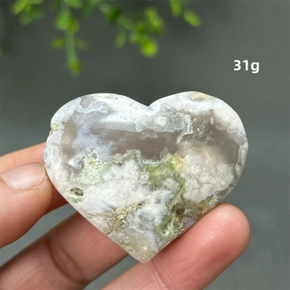 Natural Cherry Agate Heart-Shaped Crystal