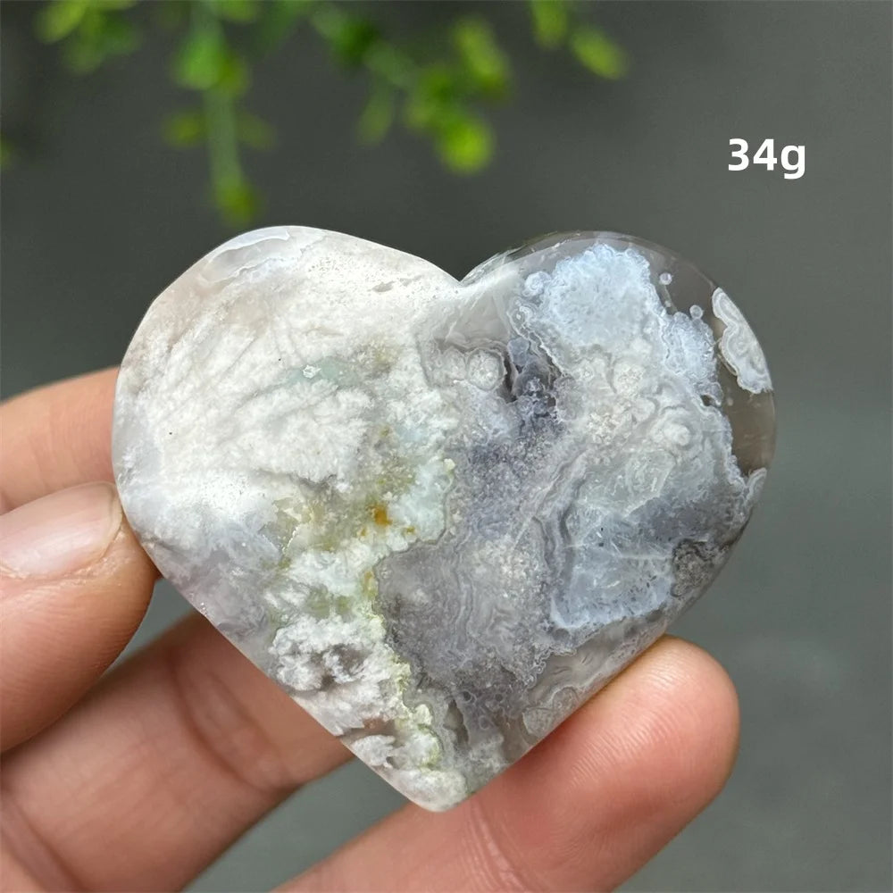 Natural Cherry Agate Heart-Shaped Crystal