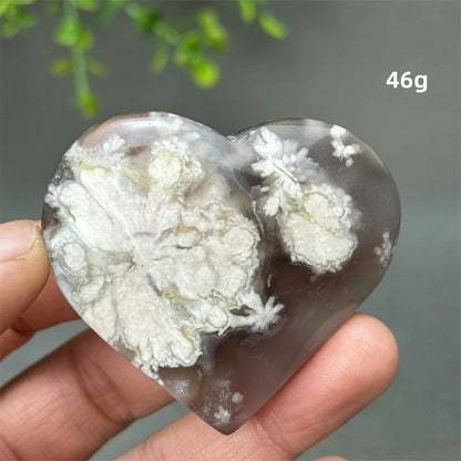 Natural Cherry Agate Heart-Shaped Crystal