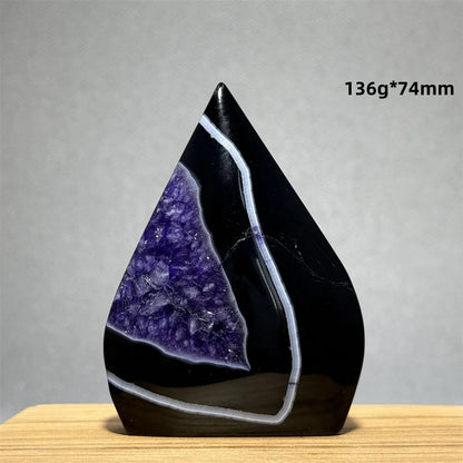 Natural Purple Agate Free-Form Quartz Crystal