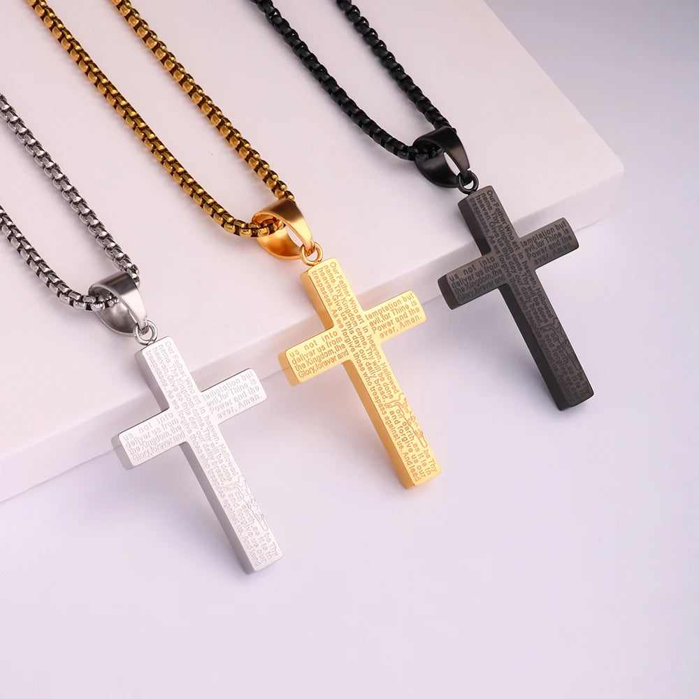 Stainless Steel Cross Pendant Necklace