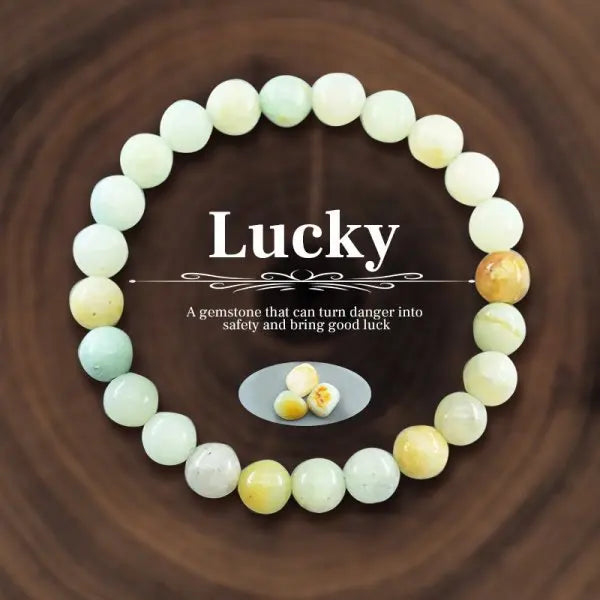 Natural Stone Bead Bracelet with Apatite, Tiger's Eye, and Agate