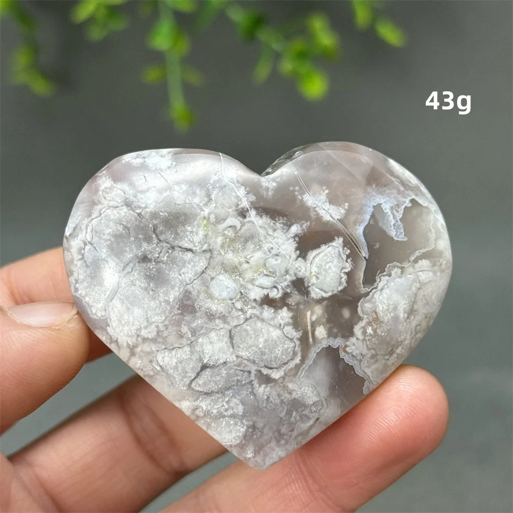 Natural Cherry Agate Heart-Shaped Crystal
