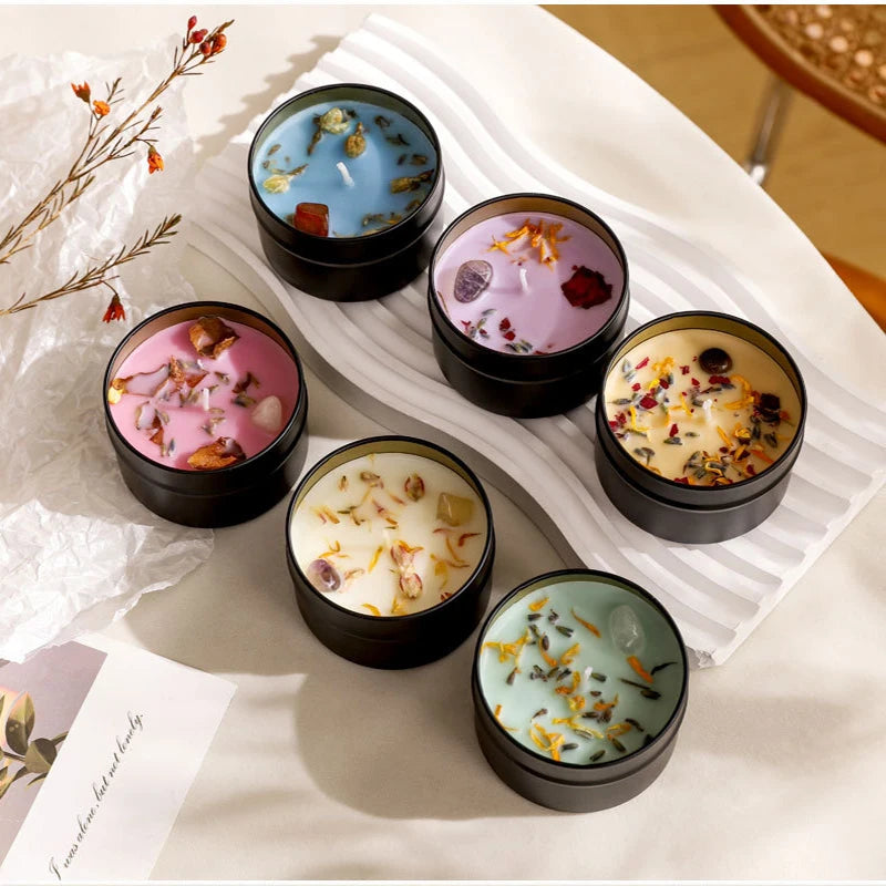 Wholesale Crystal & Dried Floral Scented Candle Set